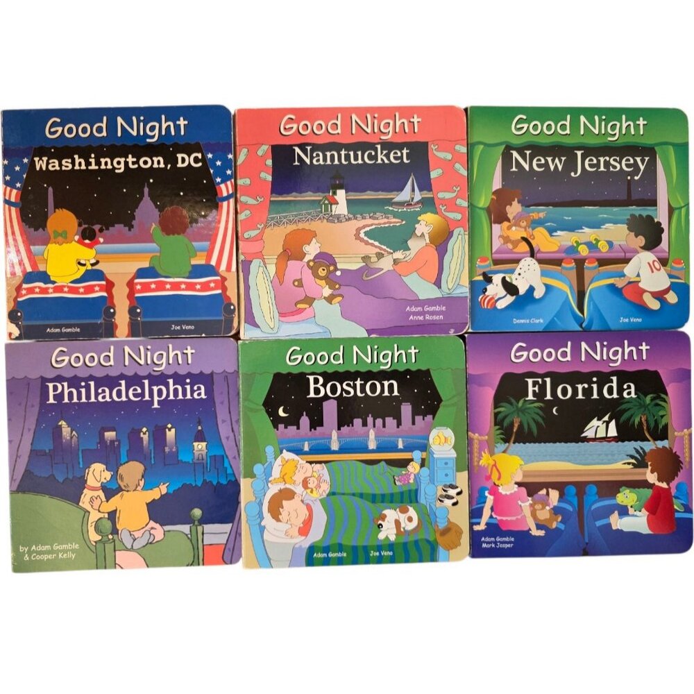 Good Night Board Books Lot of 6 DC Boston‎ Florida Philly NJ Nantucket Hardback